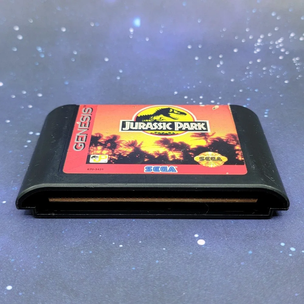 Jurassic Park Sega Genesis Video Game Cartridge 16-Bit Retro 670-3431 Authentic